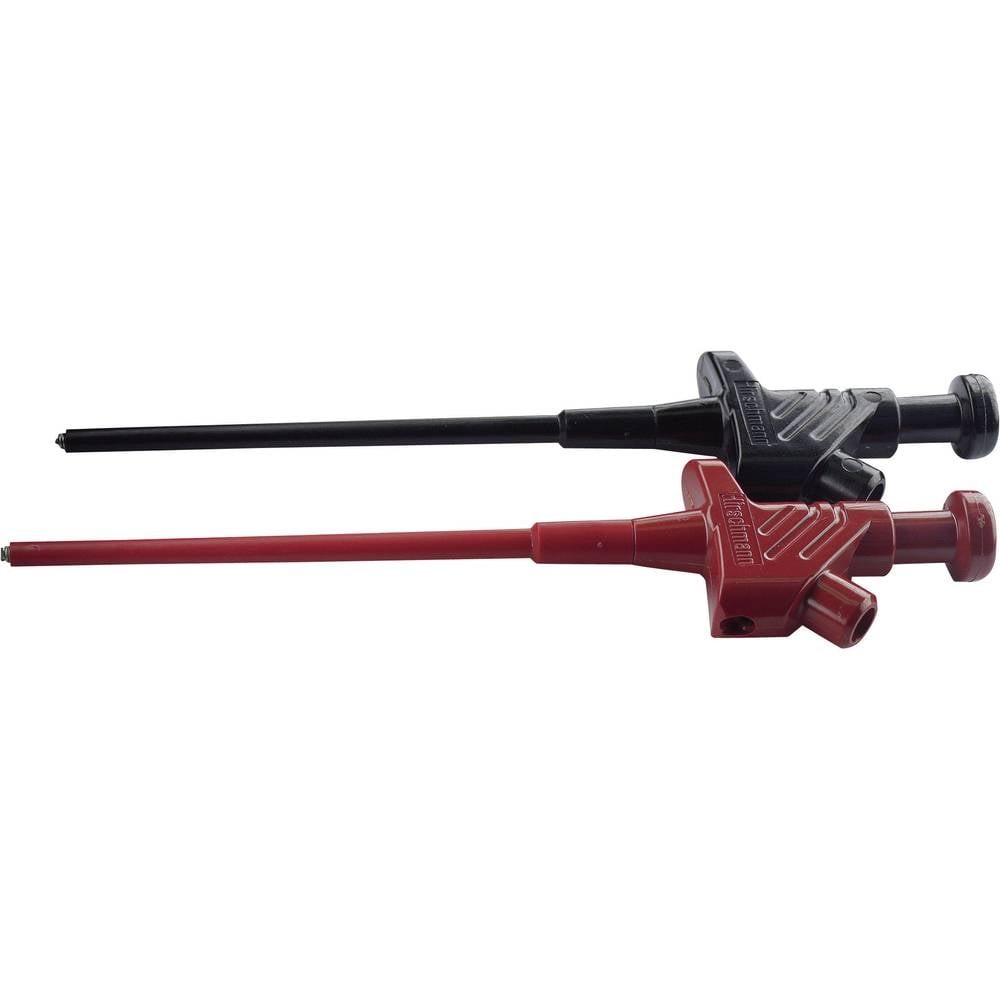 Kleps 30 Hirschmann Pince crocodile fine noire 4 mm pour test électronique