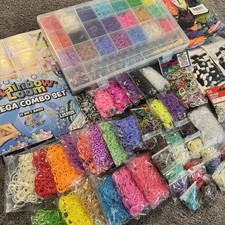Huge Rainbow Loom Bracelet Making Bundle   Bands, Loom, Clasps, Organizer, Etc