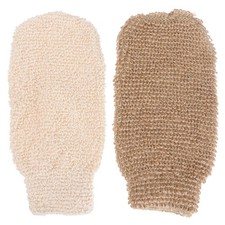 2PCS Reliable Woven Body Scrub Gloves Sturdy Shower Rubbing Gloves (2 Styles)