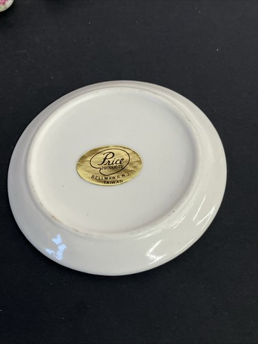 Juego de té miniatura vintage para casa de juegos productos de precio de porcelana oro blanco rosa - Imagen 10 de 11