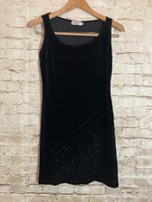 CDC Petites Velvet Dress Womens 2 Black Glitter Sparkle Grunge Whimsigoth Y2K