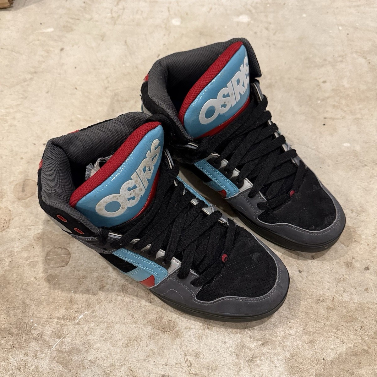 Osiris NYC 83 Shoes Size 11 Bronx Blue Gray Red Rare Y2K Skate Fat