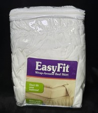 Easy Fit White Wrap Around Bed Skirt Adjustable Fits Queen and King Size New