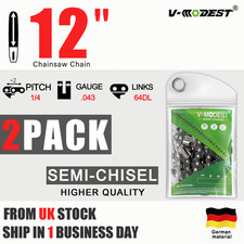 2PACK 12" Chainsaw Chain Fits Stihl MSA60 MSA70 30cm 1/4" .043" 1.1mm 64DL