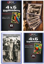 Toploaders 4x6 Photo Holders Rigid Plastic Protector Sleeves 25 Pack NEW SAVE  