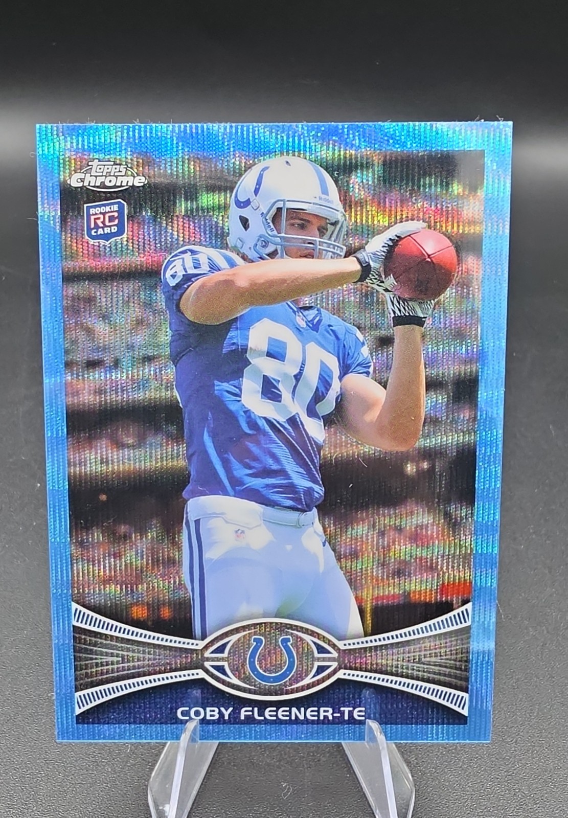Coby Fleener Topps Chrome #209 Blue Wave Refractor
