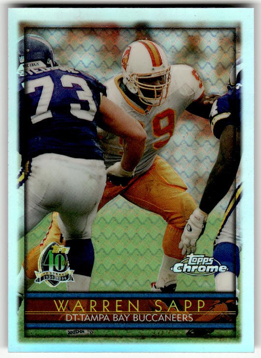 1996 Topps Chrome Refractors Warren Sapp #23 Tampa Bay Buccaneers