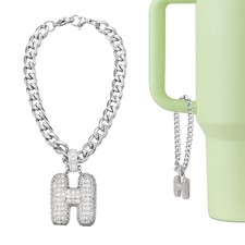Letter Charm for Stanley Tumbler Cup, Bubble Cute Initial H Letter Charm, White