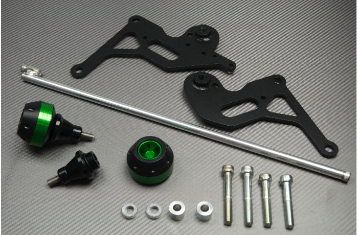 Tampons de protection verts pour moto Suzuki GSXR 1000 de 2009 à 2011