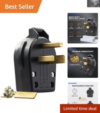 Industrial Grade NEMA 30/50 Amp Plug - 250V 3 Prong for Welders  Generators