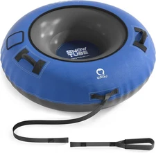 QPAU Snow Tube with Premium Canvas Cover for Kids and Adults, 48'' Inflatable He