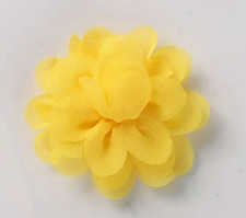 10pcs 2-inch-wide yellow color Chiffon flowers roses