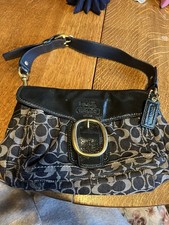 COACH Soho Buckle One Bag Leather Suede Purple Used Authentic Used