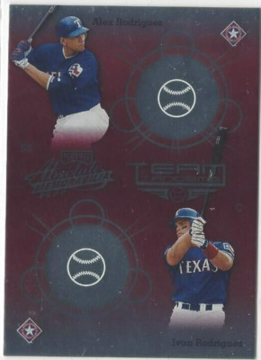 2002 Absolute Memorabilia ALEX & IVAN RODRIGUEZ Team Tandems Insert! #TT-29
