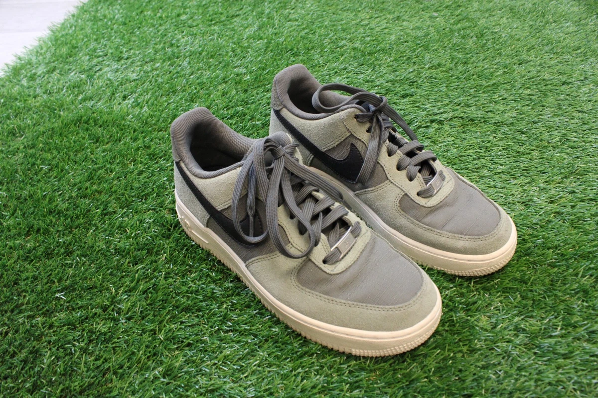 Nike Air Force 1 Low Green Olive Black Suede Trainers Mens Size
