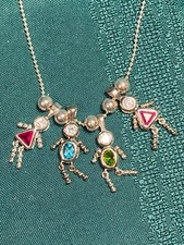Bead Necklace Birthstone Boys  Girls Charm Sterling Silver 925 Italy Chain 20  L