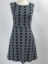 Ann Taylor LOFT Women Blue Black Casual Sleeveless Dress Size 0