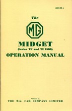 MG TF OWNERS MANUAL HANDBOOK MIDGET OPERATION incl 1500
