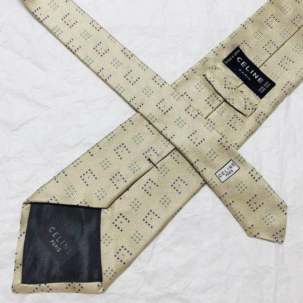 CELINE cravatta uomo seta originale usata cravatta abito classico lusso multicolore #66