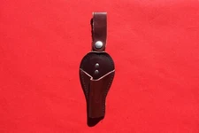 NOS pulled from Card Burgundy Brown Genuine Leather Snap-On Belt Pipe Holster