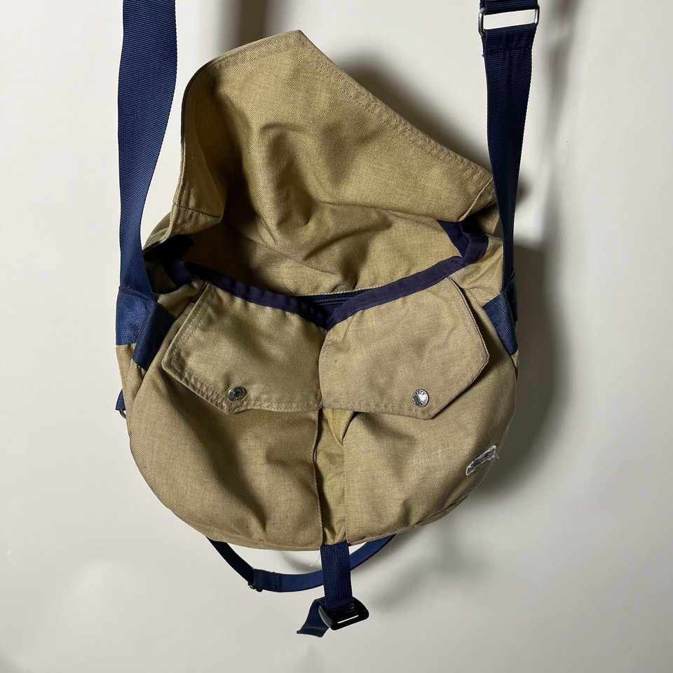 Vintage the north face crossbody messenger bag lots of pockets beige