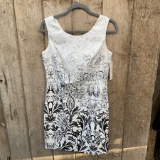 NWT Anthropologie Cluny Scoop Neck Sleeveless Sheath Dress size 10 Black White