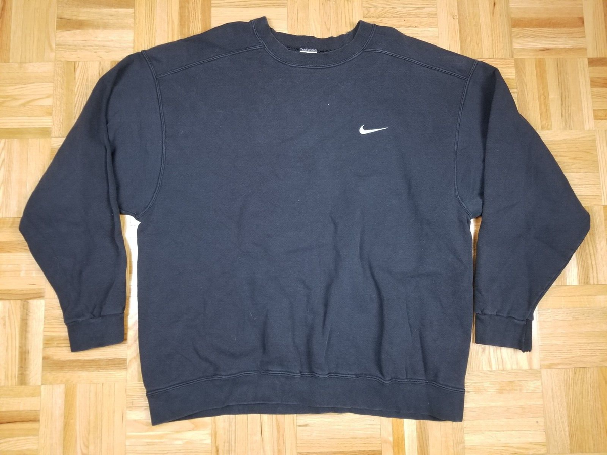 VINTAGE 90' NIKE CORNER SWOOSH BLACK CREWNECK SWEATSHIRT SZ