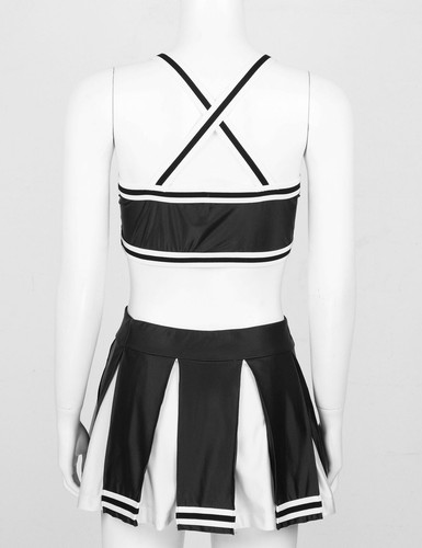 Womens Cheerleader Costume Cheer High School Girl Cosplay Fancy Dress Mini Skirt - Picture 36 of 121