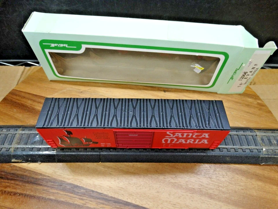 Bev-Bel HO Scale 50' Evans Santa Maria BBC 1496 Sliding Door Railroad Box Car - Image 2 of 4