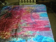 Artistic silk scarves signed rose, blue , purple square