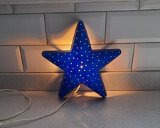 IKEA SMILA Blue Star Shaped Wall Lamp Kids Bedside Light 10" Tested Working