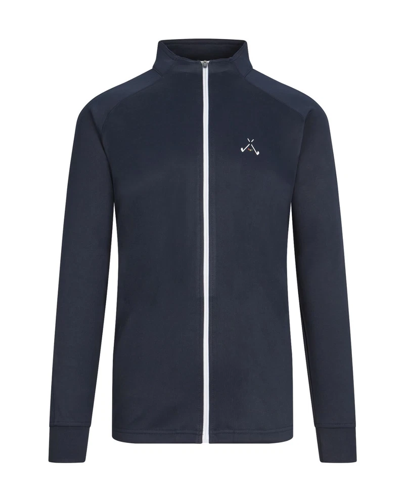 Mens Golf God Clothing Jacket Full Zip Top Pullover Zipped Pockets mid Layer - Image 2 of 4