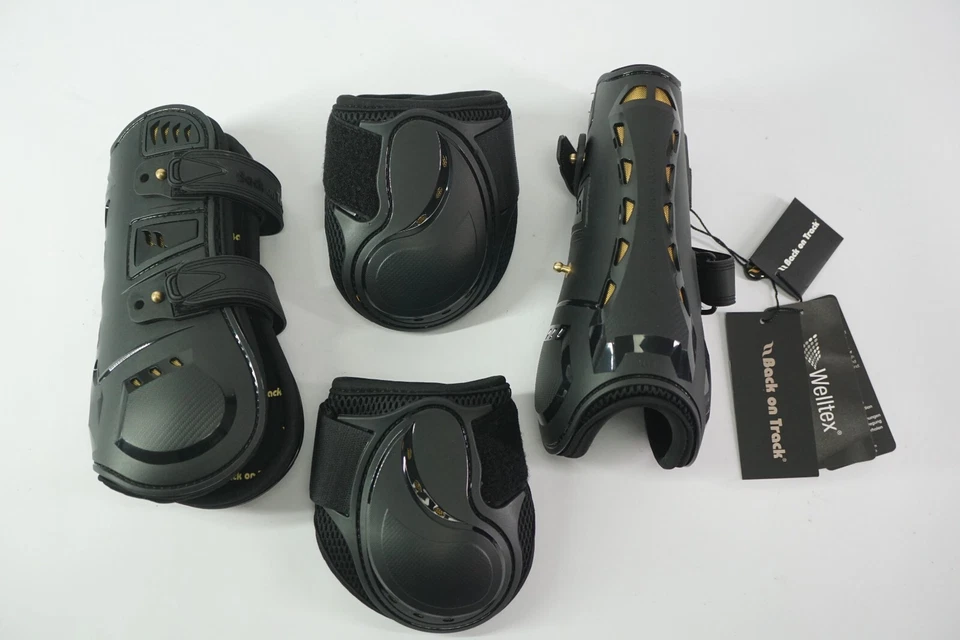 Back on Track Welltex Airflow Tendon Boots schwarz Größe L Gamaschen Set  NEU - Bild 2 von 4