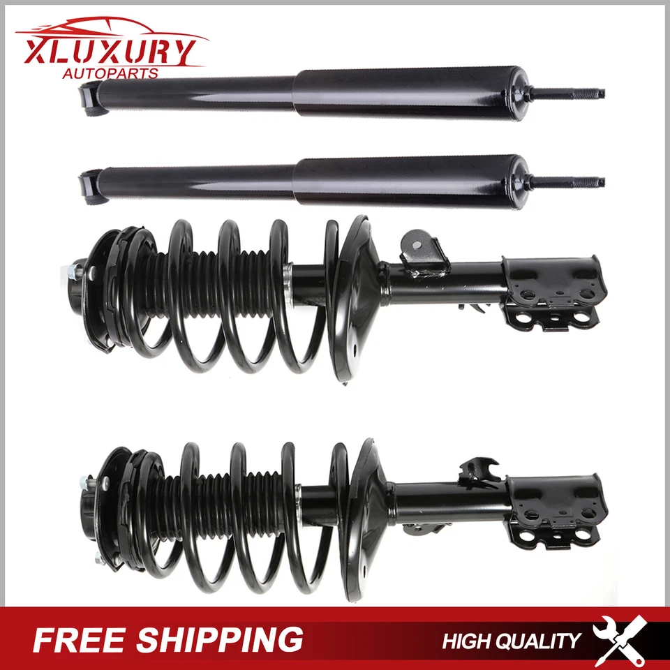 Puntal de amortiguador completo de 4 piezas con conjunto de resorte helicoidal para Toyota Sienna 1999-03 tracción delantera Foto 2 de 4