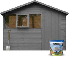 Ronseal Fence Life Plus Garden Shed  Fence Paint Charcoal Grey UV Protection 5L