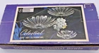 Two Vintage Federal Glass Iridescent Celestial Bowls 6" With Box, Box Has Wear