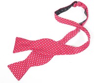 Brooks Brothers Makers and Merchants Red with Blue Flowers Jacquard Silk Bow Tie