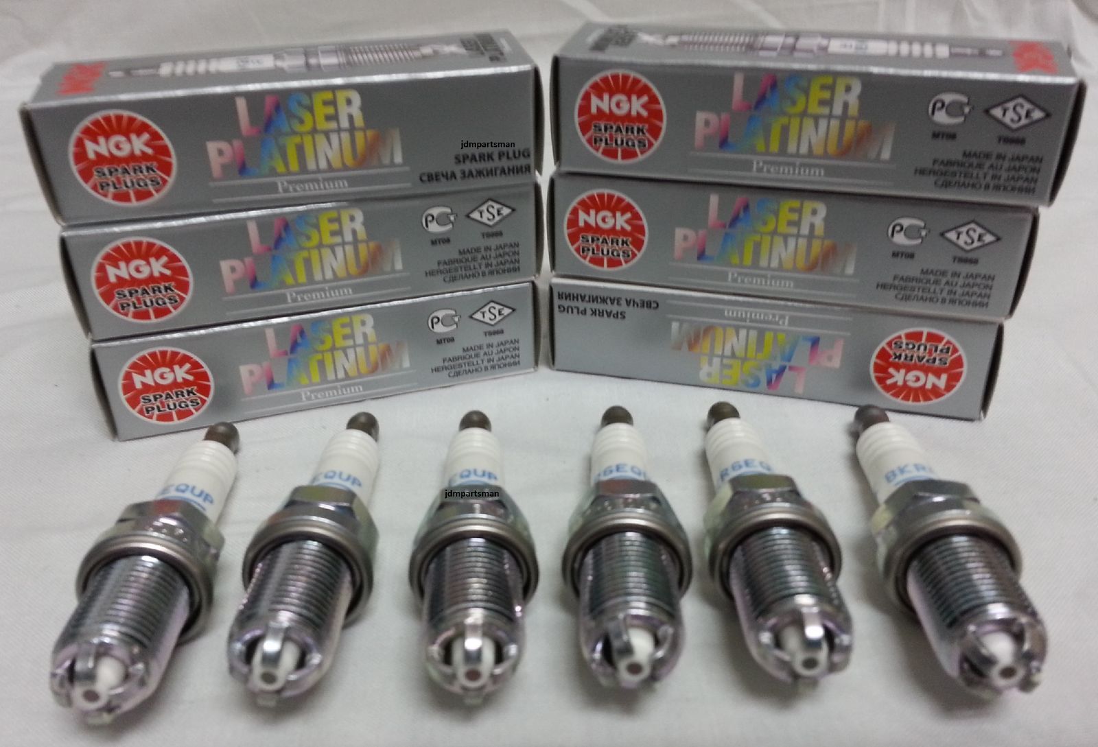 NGK BKR6EQUP SPARK PLUG HIGH POWER LASER PLATINUM 6-PCS BMW PORSCHE AUDI VW MINI