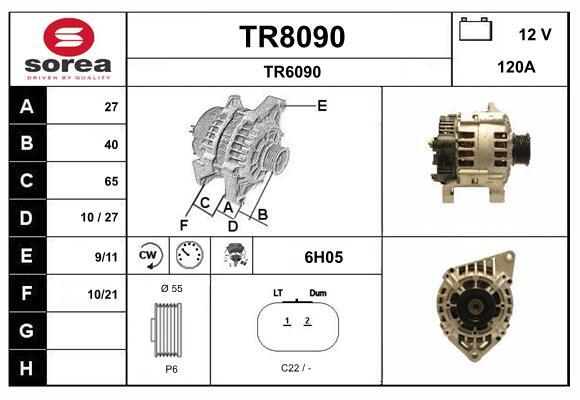 Alternateur SNRA TR8090 pour Renault Megane 1 et Megane Classic essence