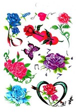 Éphémère Corps Bijoux Tatouage Jetable Tatouage Art Corporel Cœur Roses