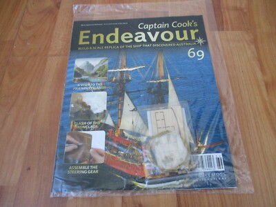 1/48 Eaglemoss Gebaut Captain COOK'S Endeavour Modell Schiff Issue 69 Inc Teil