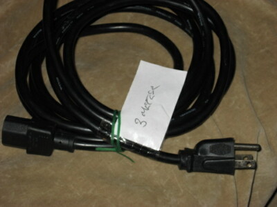 9 foot (3 m) Power Cord for TV-Monitor-Computer, used