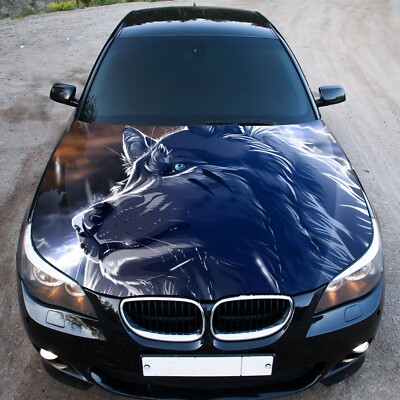 Car Hood Wrap Decal Vinyl Sticker Full Color Graphic Wolf Fit any Car