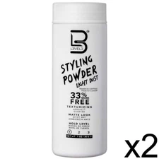 BARBER BEAUTY SALON L3VEL3 HAIR STYLING TEXTURIZING POWDER LIGHT DUST 1OZ 2PACK