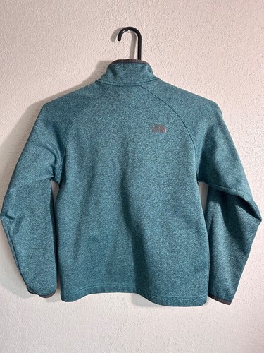 THE NORTH FACE Sweater Youth Medium Long Sleeve Quarter Zip Blue Teal - Picture 4 of 7