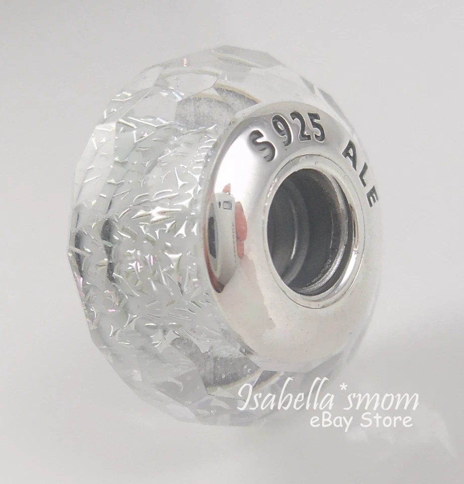 Congelato Mint Shimmer Originale Pandora Argento/Bianco Murano Vetro Ciondolo / - Immagine 3 di 3