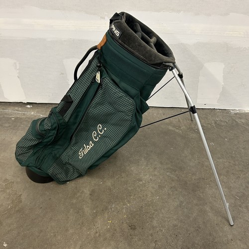 Vintage PING Bag Hoofer Single Strap 4 Felt-Divider Green Golf Stand Bag - Picture 7 of 11