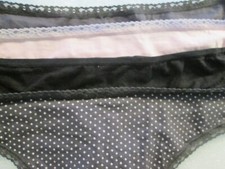 New 4 Ladies Thongs Cotton Panties Size XL Pink, Gray Dot, Black, Gray