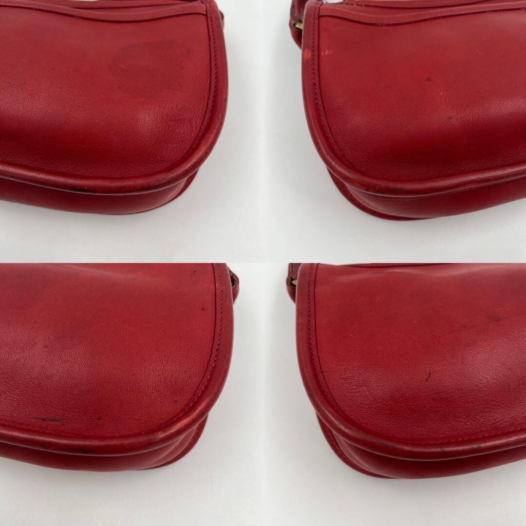 COACH Red Leather Zippered Wendie Swinger Crossbody Bag Purse