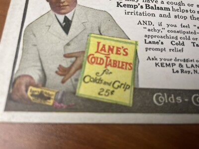 kemp cigarettes Lane's Cold Tablet Blotter Kemp's Balsam Kemp & Lane Pharmacist Girl Doll  Vintag
